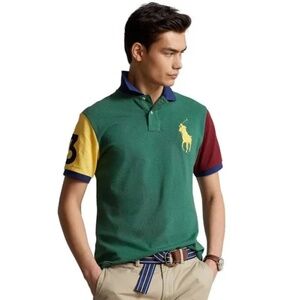 NWT 2022 $148 Polo Ralph Lauren MENS Big Pony Mesh Polo #3 Patch Size: 3XB